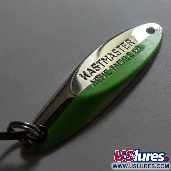 Vintage  Acme Kastmaster, 3/8oz Nickel / Green fishing spoon #15074