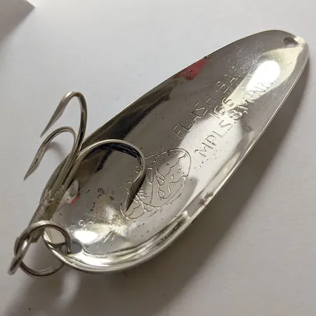 Vintage Nebco FlashBait 166, 1/2oz Nickel fishing spoon #15076