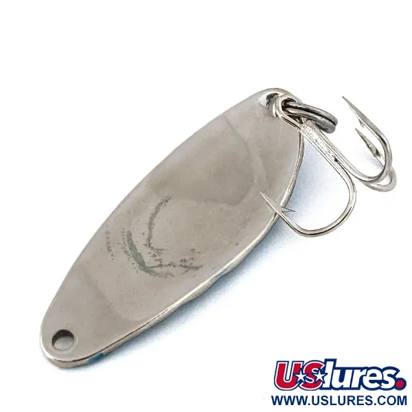 Vintage   Acme Little Cleo bubbles, 1/4oz Nickel / Blue fishing spoon #15079