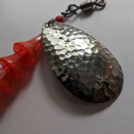 Vintage Luhr Jensen ​TEE Spoon, 1/3oz Hammered Nickel spinning lure #15084