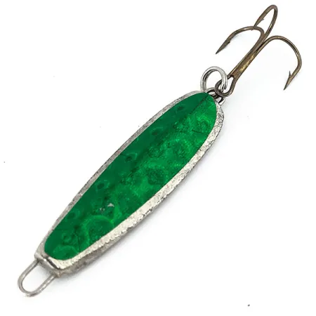 Vintage Other Rattle Snake, 2/3oz Silver / Green fishing spoon #15107