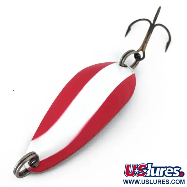 Vintage   Blue Fox Strobe Tear Drop Spoon, 2/5oz Red / White / Nickel fishing spoon #15109