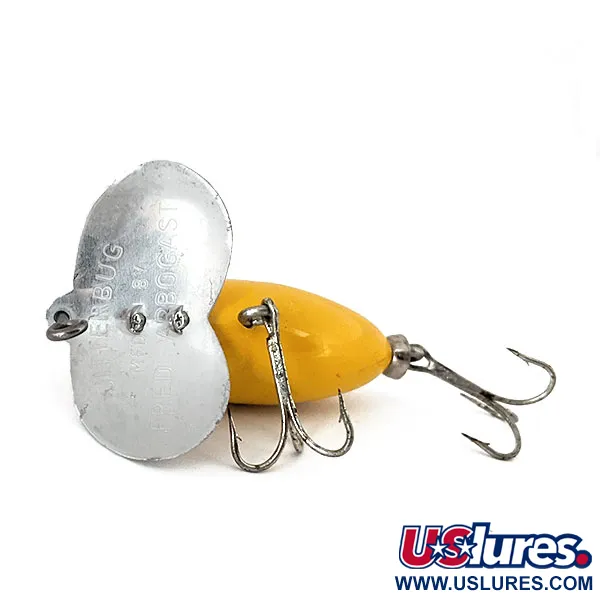 Vintage Fred Arbogast Jitterbug, 1/4oz Yellow fishing lure #15112