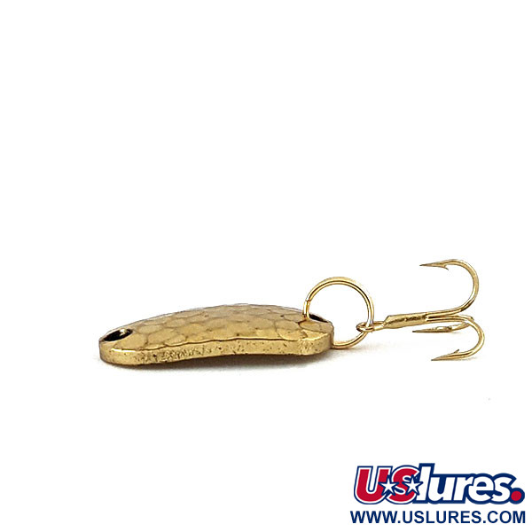 Vintage   Luhr Jensen Luhr’s wobbler , 3/16oz Hammered Gold fishing spoon #15422