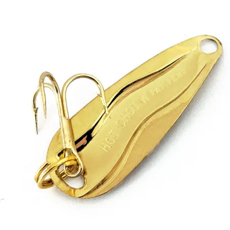 Vintage Luhr Jensen Hot Shot W, 3/64oz gold fishing spoon #23413