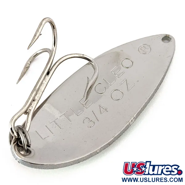 Vintage   Acme Little Cleo Glow, 3/4oz White / Orange / Nickel fishing spoon #15173