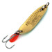 Vintage  Luhr Jensen Krocodile #3 UV, 1/2oz Fire Tiger / Brass fishing spoon #15184