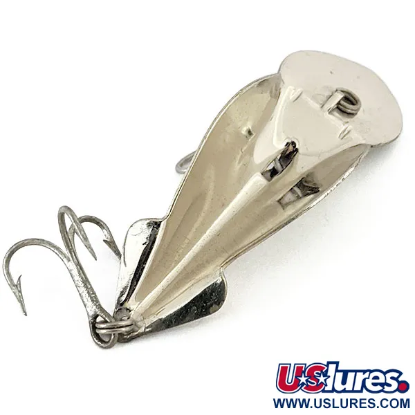 Vintage Buck Perry spoonplug, 3/4oz Nickel fishing spoon #16100