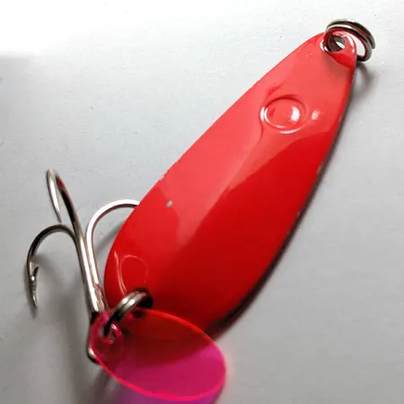 Vintage Luhr Jensen Les Davis Hotrod, 1/2oz Orange / Silver fishing spoon #15212