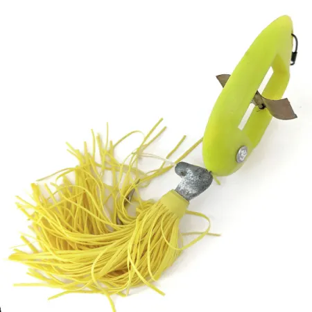 Vintage Weedless Norman Weedwalker, 1/2oz Yellow fishing spoon #15214