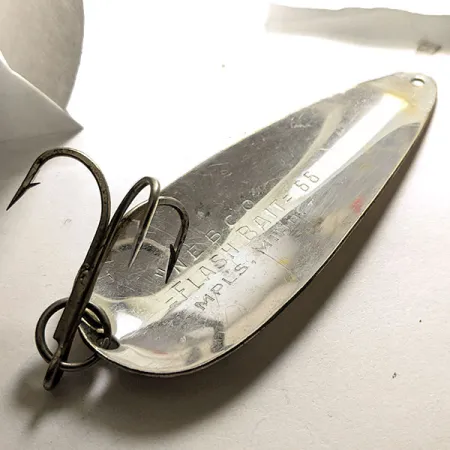 Vintage Nebco FlashBait 66, 3/4oz  Nickel fishing spoon #15222