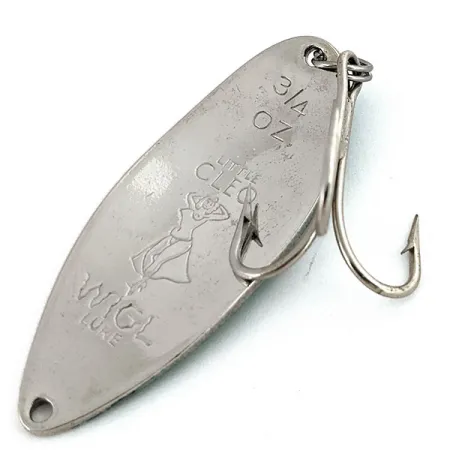 Vintage Seneca Little Cleo (Hula Girl), 3/4oz Nickel / Green fishing spoon #15240