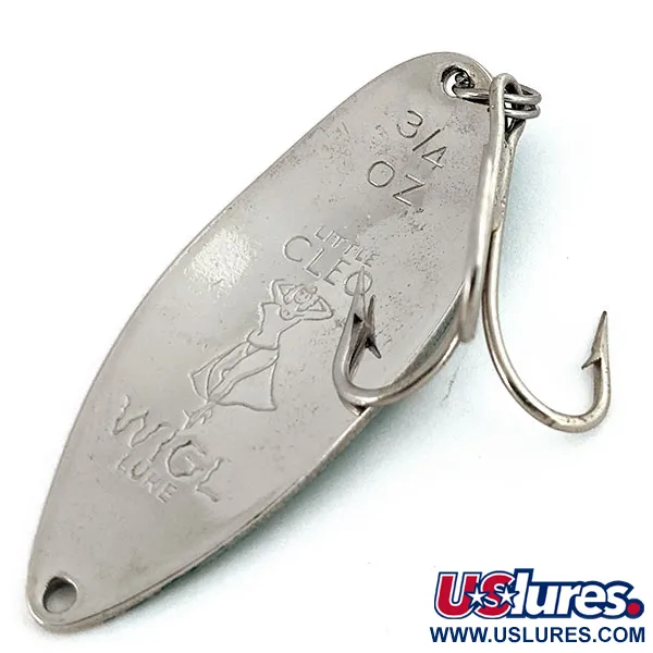 Vintage  Seneca Little Cleo (Hula Girl), 3/4oz Nickel / Green fishing spoon #15240