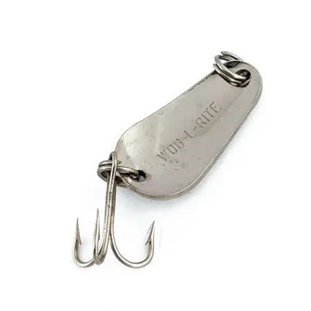 Vintage Acme Wob-L-Rite, 1/8oz Nickel / Blue fishing spoon #15299