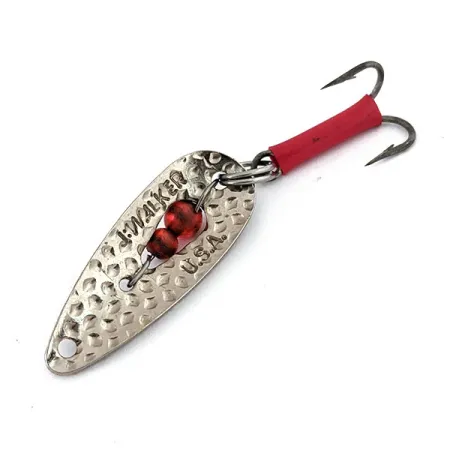Vintage KSM J-Walker, 1/8oz Silver / Red beads fishing spoon #15307