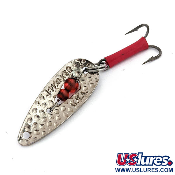 Vintage   KSM J-Walker, 1/8oz Silver / Red beads fishing spoon #15307