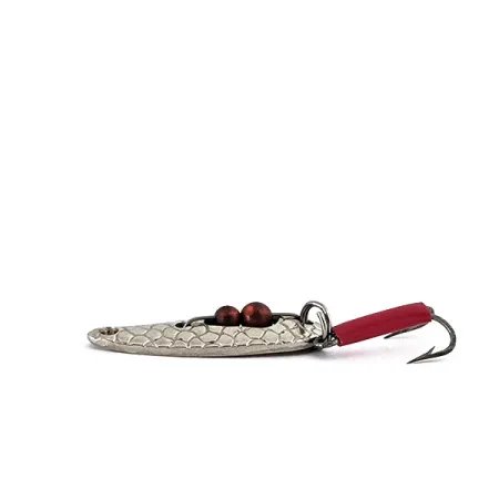 Vintage KSM J-Walker, 1/8oz Silver / Red beads fishing spoon #15307