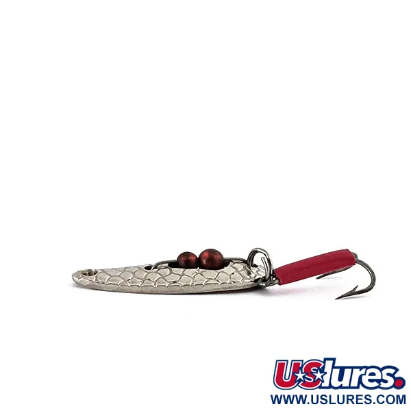 Vintage KSM J-Walker, 1/8oz Silver / Red beads fishing spoon #15307