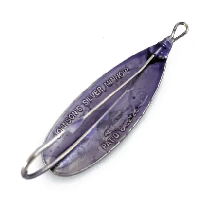 Vintage Weedless Johnson Silver Minnow, 3/16oz Purple fishing spoon #15319