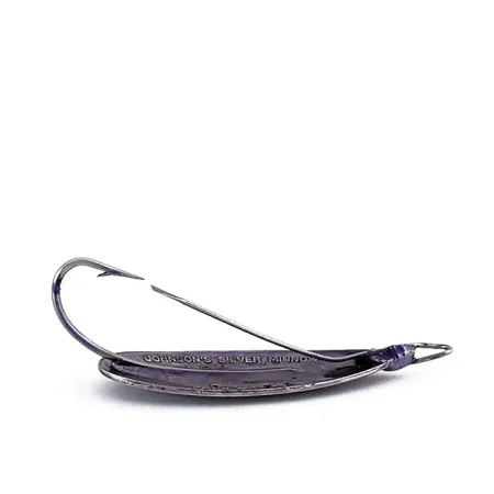 Vintage Weedless Johnson Silver Minnow, 3/16oz Purple fishing spoon #15319