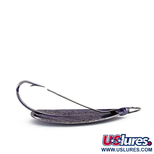 Vintage   Weedless Johnson Silver Minnow, 3/16oz Purple fishing spoon #15319