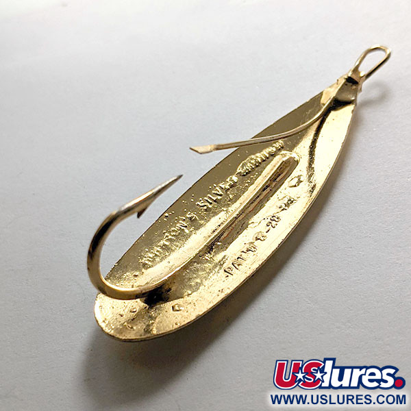 Vintage Weedless Johnson Silver Minnow, 1/3oz Gold fishing spoon #15321