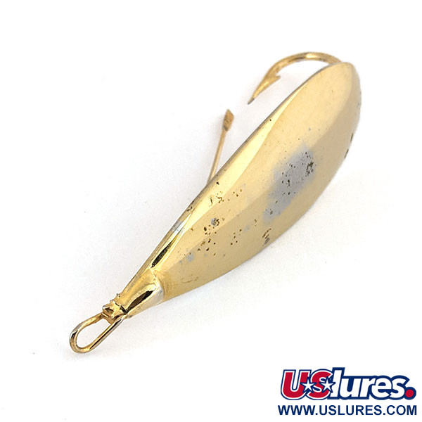 Vintage Weedless Johnson Silver Minnow, 2/5oz Gold fishing spoon #15322