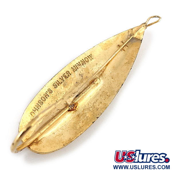 Vintage   Weedless Johnson Silver Minnow, 3/4oz Gold fishing spoon #15323
