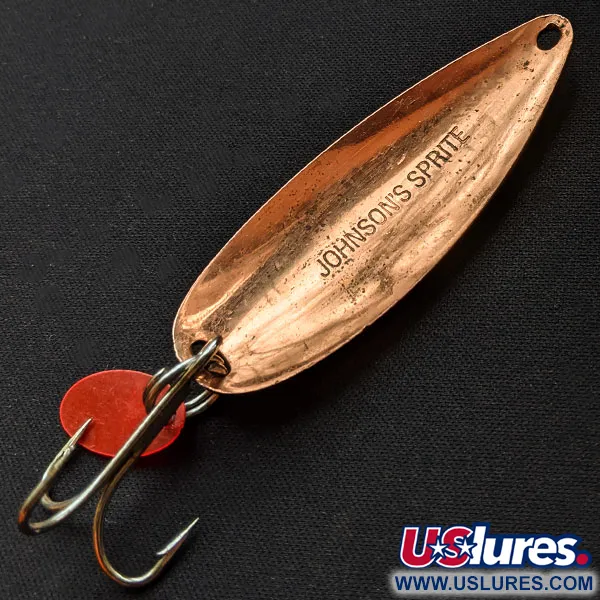 Vintage   Johnson Sprite, 3/5oz Copper fishing spoon #15325