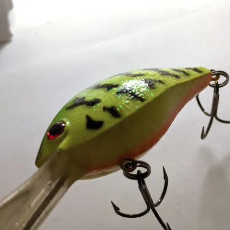 Vintage Luhr Jensen Deep Secret, 1/2oz Fire Tiger fishing lure #15334