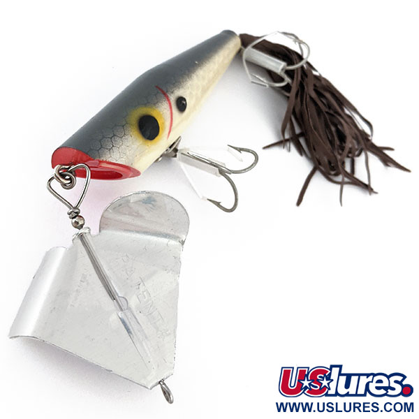 Vintage   Fred Arbogast Sputterbuzz, 1/2oz Gray / Red fishing lure #15336
