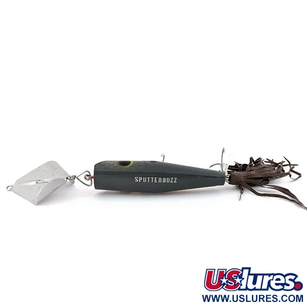 Vintage Fred Arbogast Sputterbuzz, 1/2oz Gray / Red fishing lure #15336