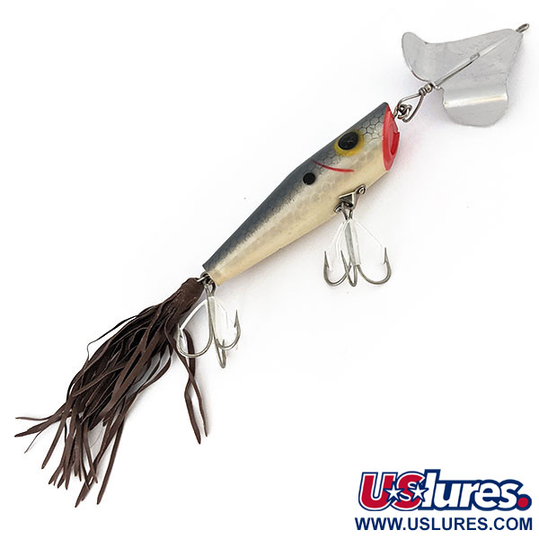 Vintage   Fred Arbogast Sputterbuzz, 1/2oz Gray / Red fishing lure #15336