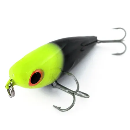 Vintage Bomber Badonk-A-Donk Saltwater Grade, 3/4oz Black / Chartreuse fishing lure #15358