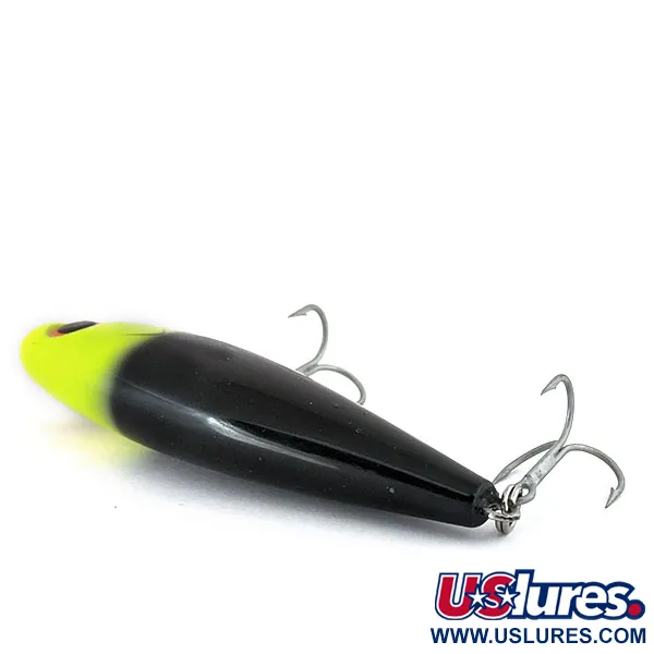 Vintage Bomber Badonk-A-Donk Saltwater Grade, 3/4oz Black / Chartreuse fishing lure #15358