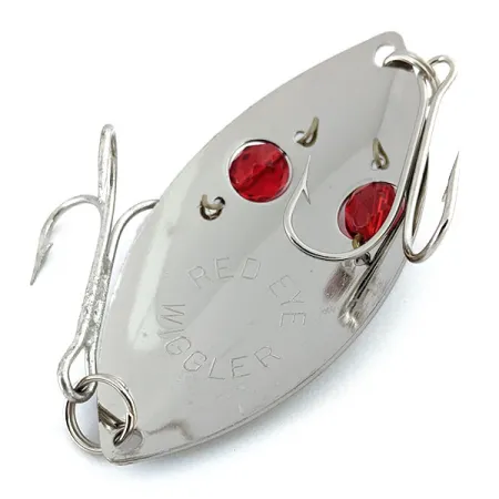 Vintage Eppinger Red Eye Wiggler , 1oz Nickel / Red Eyes fishing spoon #15379