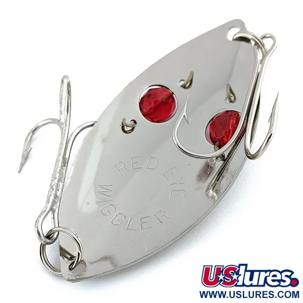 Vintage  Eppinger Red Eye Wiggler , 1oz Nickel / Red Eyes fishing spoon #15379