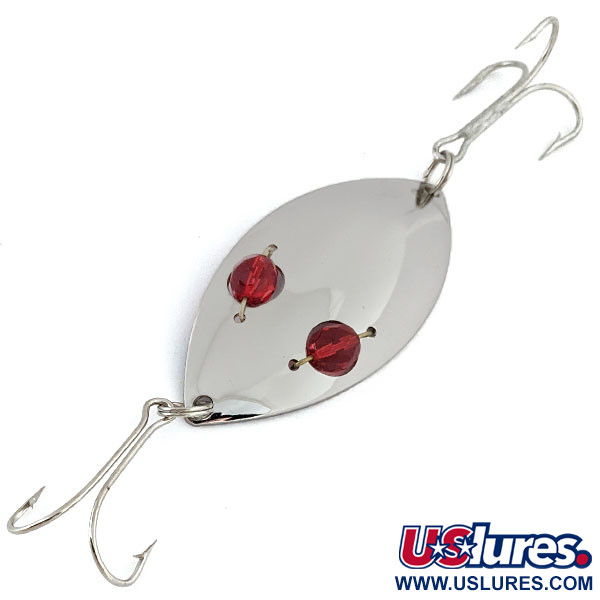 Vintage  Eppinger Red Eye Wiggler , 1oz Nickel / Red Eyes fishing spoon #15379