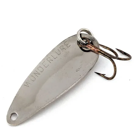 Vintage Acme Wonderlure, 1/4oz Hammered Nickel fishing spoon #15392