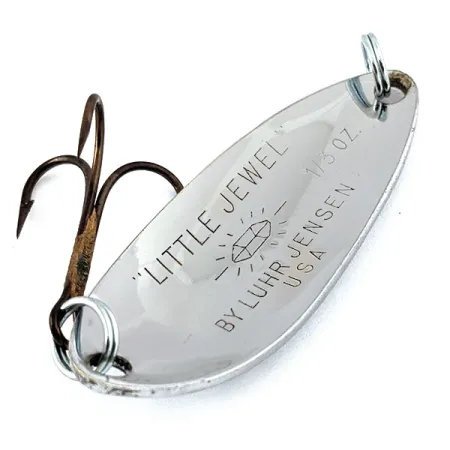 Vintage Luhr Jensen Little Jewel, 1/3oz Nickel fishing spoon #15398