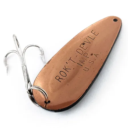 Vintage Eppinger Dardevle Rok't Imp, 3/4oz Black / White / Copper fishing spoon #15401