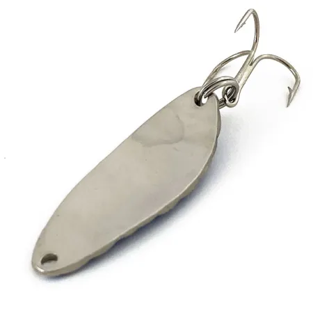 Vintage Acme Little Cleo bubbles, 1/4oz Nickel / Blue fishing spoon #15709
