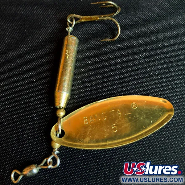 Vintage  Luhr Jensen Bang Tail 5, 1/4oz Gold spinning lure #15445
