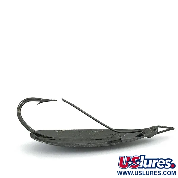 Vintage   Weedless Johnson Silver Minnow, 1/3oz Black fishing spoon #15450