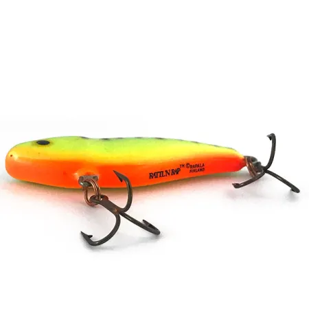 Vintage Rapala Rattl'n RAP 05, 2/5oz Fire Tiger fishing lure #15462