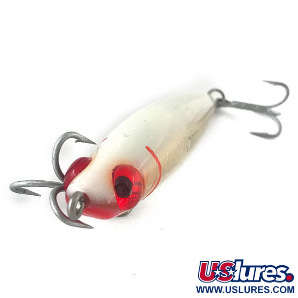 Vintage  L&S Bait Mirro lure Mirrolure Catch 2000, 3/5oz White / Gold / Red Eyes fishing lure #15468