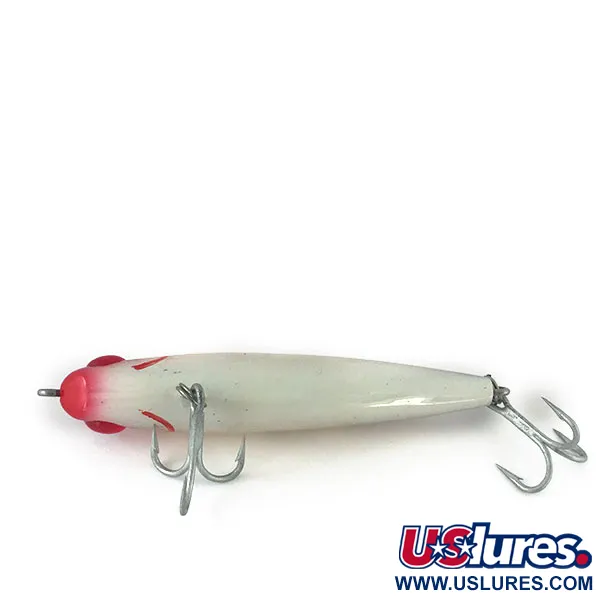 Vintage L&S Bait Mirro lure Mirrolure Catch 2000, 3/5oz White / Gold / Red Eyes fishing lure #15468
