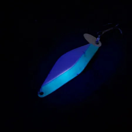 Vintage Bay de Noc Do-Jigger #3 UV, 1/3oz White Pearl / Green fishing spoon #15486