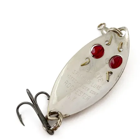 Vintage Hofschneider Red Eye Junior, 1/4oz Nickel / Red fishing spoon #15494