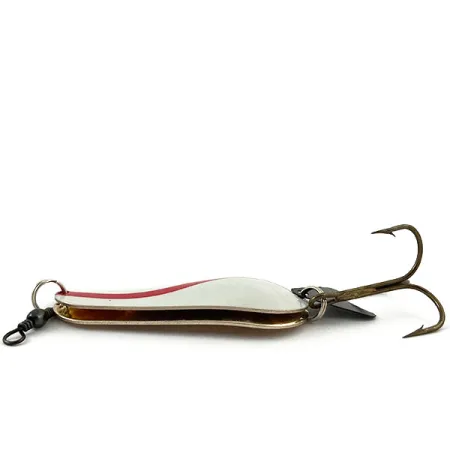 Vintage Dymara Classic Spoon (Twin Blade), 1oz White / Red / Nickel fishing spoon #15515